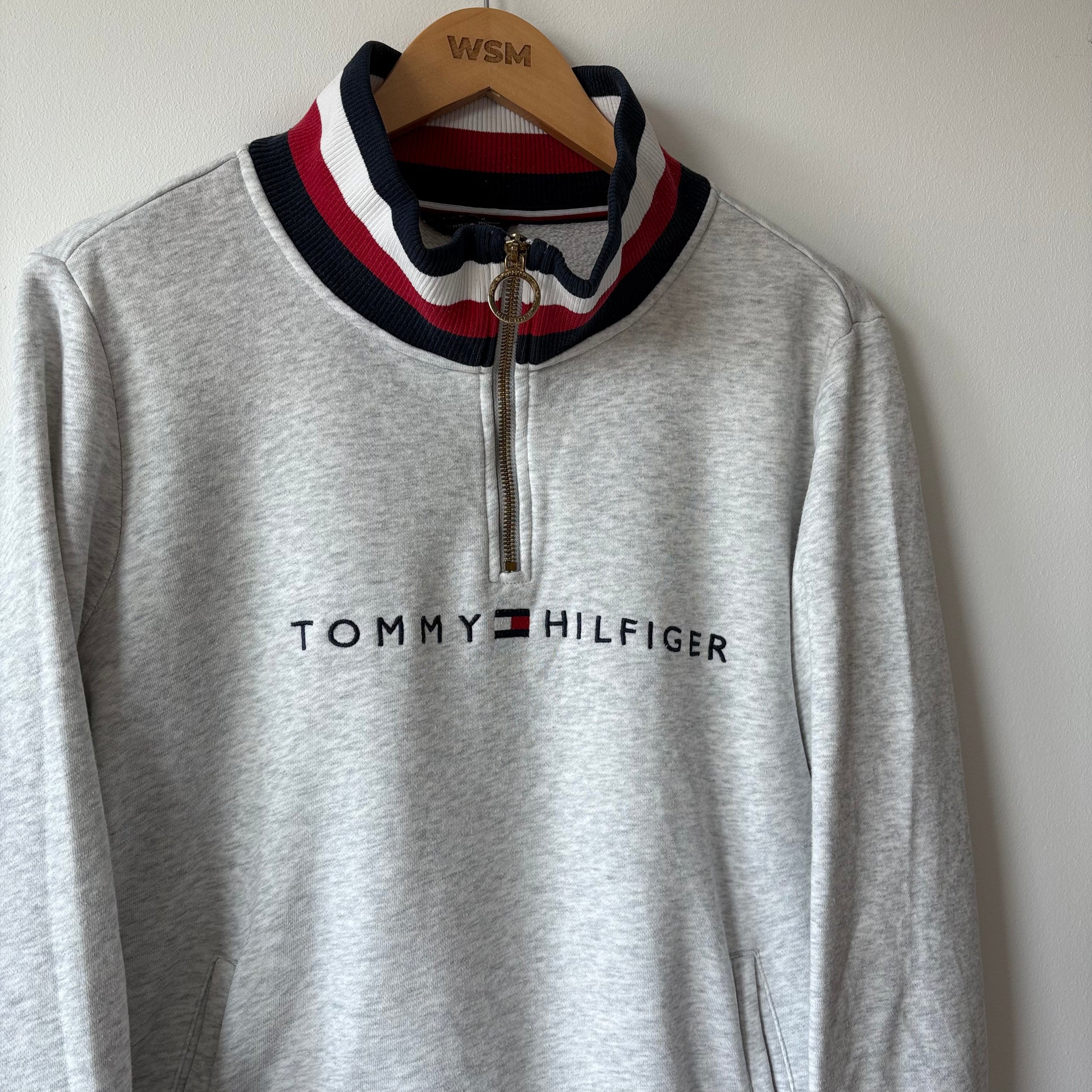 Vintage Tommy Hilfiger Quarter Zip Sweatshirt - L