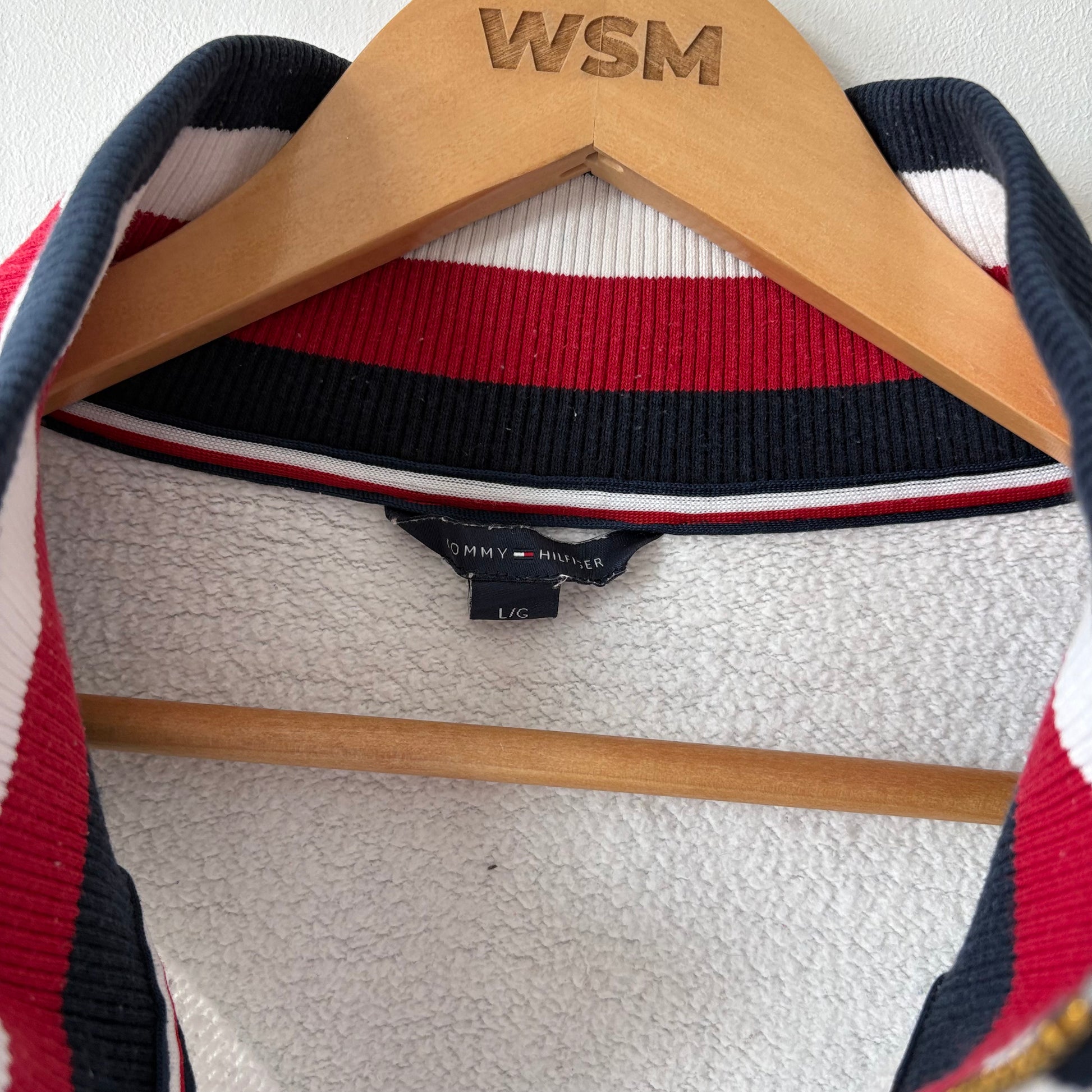 Vintage Tommy Hilfiger Quarter Zip Sweatshirt - L